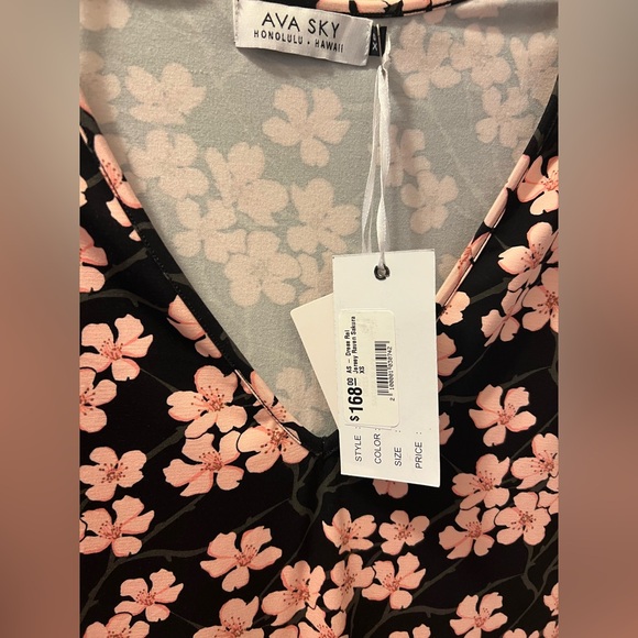 Fighting Eel / Ava Sky NWT Dress Rei in Jersey Raven Sakura XS - Picture 3 of 6